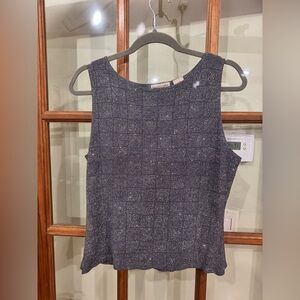 Apostrophe Stretch Women's Silver Metallic Pattern Sleeveless Gray Tank Top